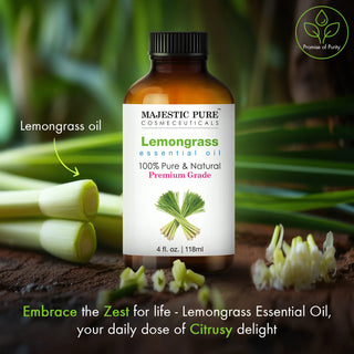 Lemongrass Essential Oil | 100% Pure and Natural | 4 fl oz
