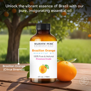 Brazilian Orange Essential Oil | 100% Pure and Natural | 4 fl oz