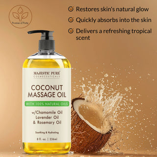 Coconut Massage Oil with Rosemary Oil | 8 fl oz