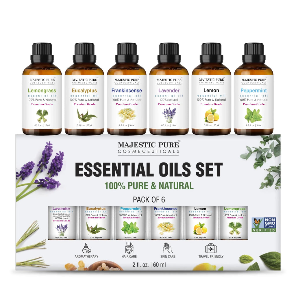 STARTER PACK-Lavender, Frankincense, Peppermint, & Lemon 100% Pure  Essential Oils