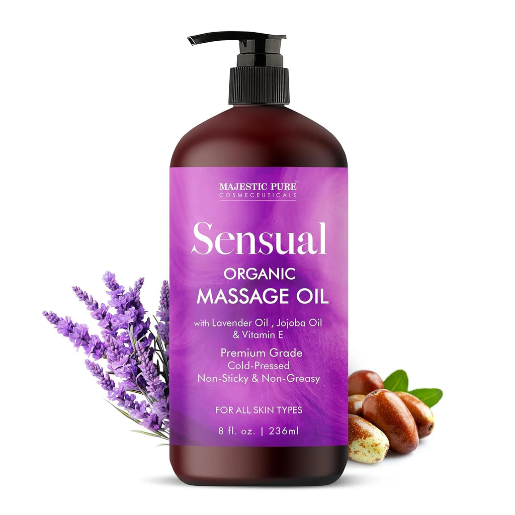 Sensual Massage Oil with Lavender Oil and Vitamin E | 8 fl oz