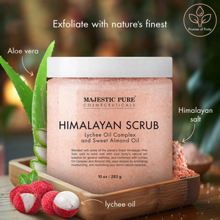 Himalayan Salt Body Scrub with Lychee Oil and Sweet Almond Oil | 10 oz