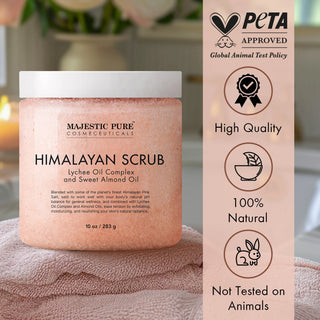 Himalayan Salt Body Scrub with Lychee Oil and Sweet Almond Oil | 10 oz