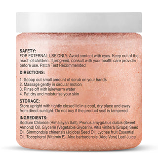 Himalayan Salt Body Scrub with Lychee Oil and Sweet Almond Oil | 10 oz