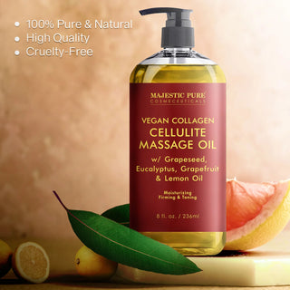 Vegan Collagen Cellulite Massage Oil with Eucalyptus Oil | 8 fl oz