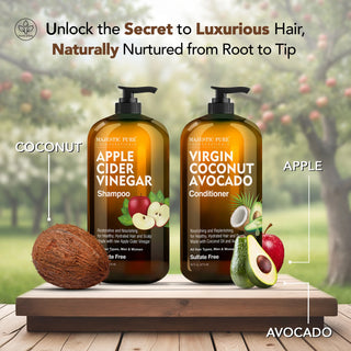Apple Cider Vinegar Shampoo & Coconut Avocado Conditioner Set | 16 fl oz each