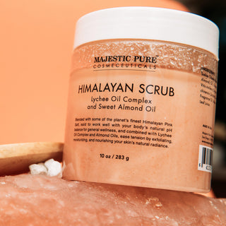 Himalayan Salt Scrub w/ Lychee and Sweet Almond Oil - Majestic Pure Cosmeceuticals