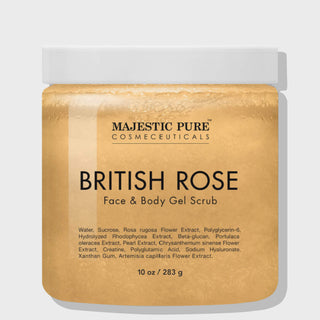 British Rose Face and Body Gel Scrub 10 oz jar