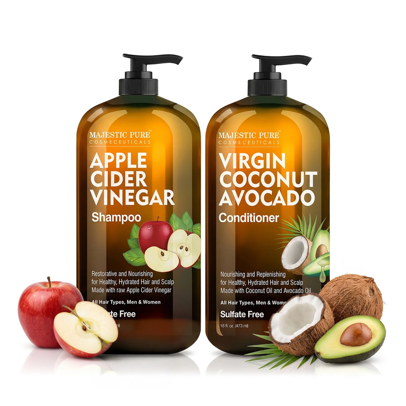 
  
    Apple Cider Vinegar Shampoo & Coconut Avocado Conditioner Set | 16 fl oz each
  
