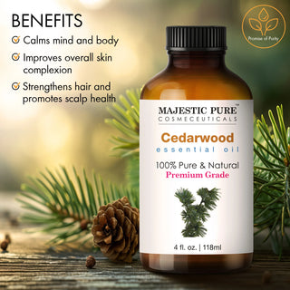 Cedarwood Essential Oil | 100% Pure and Natural | 4 fl oz