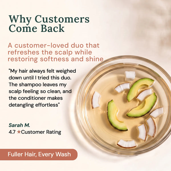 
  
    Apple Cider Vinegar Shampoo & Coconut Avocado Conditioner Set | 16 fl oz each
  
