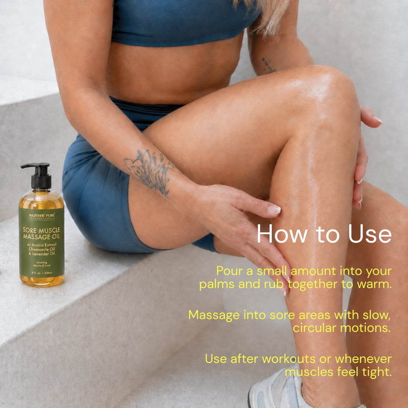 
  
    Sore Muscle Massage Oil with Lavender and Chamomile Essential Oils | 8 fl  oz
  
