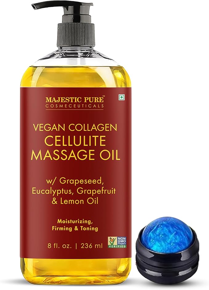 
  
    Vegan Collagen Cellulite Massage Oil with Eucalyptus Oil | 8 fl oz (with roller)
  
