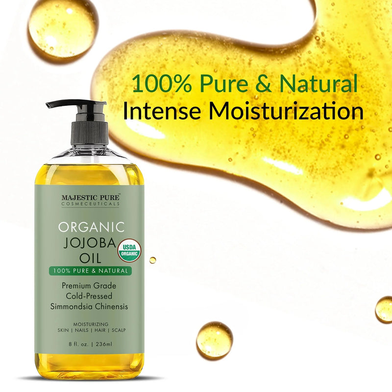USDA Organic Jojoba Oil | 8 fl oz Majestic Pure Cosmeceuticals USDA Organic Jojoba Oil | 8 fl oz Majestic Pure Cosmeceuticals
