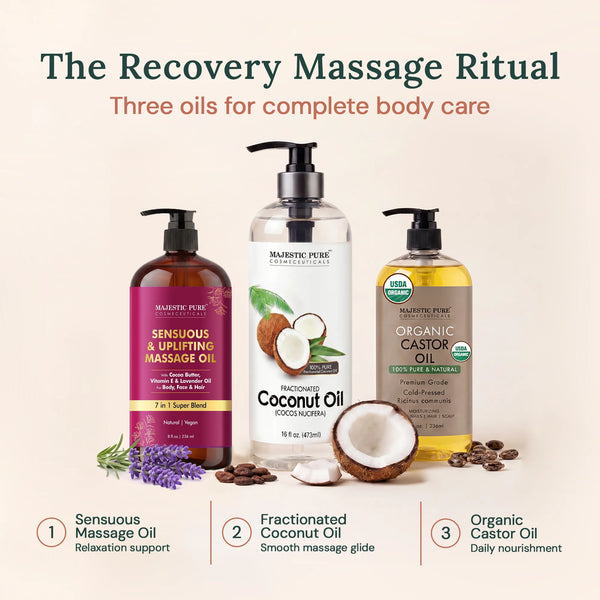 
  
    Sore Muscle Massage Oil with Lavender and Chamomile Essential Oils | 8 fl oz
  
