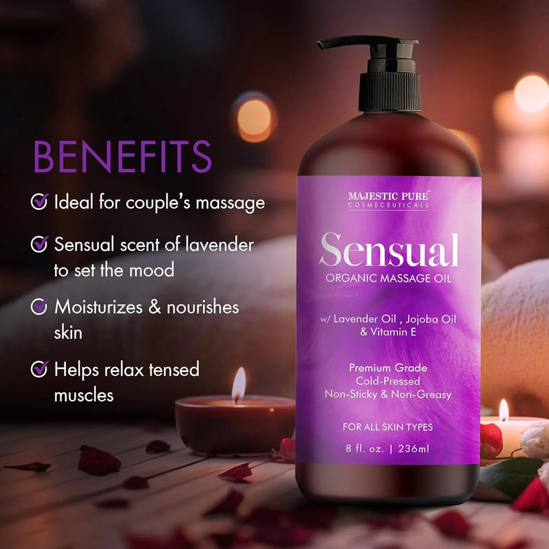 
  
    Sensual Massage Oil with Lavender Oil and Vitamin E | 8 fl oz
  
