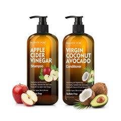 Apple Cider Vinegar Shampoo & Coconut Avocado Conditioner Set | 16 fl oz each