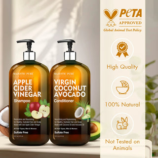 
  
    Apple Cider Vinegar Shampoo & Coconut Avocado Conditioner Set | 16 fl oz each
  
