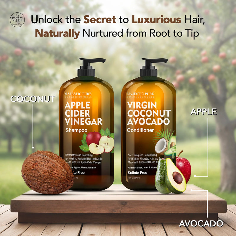 
  
    Apple Cider Vinegar Shampoo & Coconut Avocado Conditioner Set | 16 fl oz each
  
