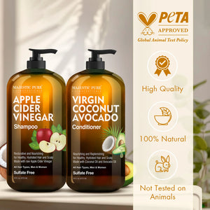 
  
    Apple Cider Vinegar Shampoo & Coconut Avocado Conditioner Set | 16 fl oz each
  
