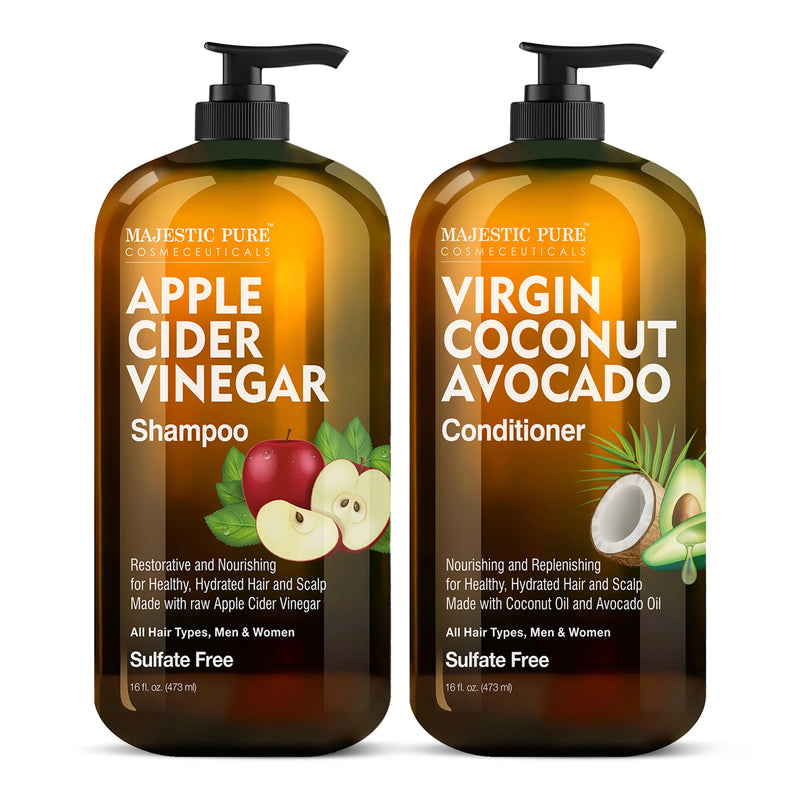 
  
    Apple Cider Vinegar Shampoo & Coconut Avocado Conditioner Set | 16 fl oz each
  
