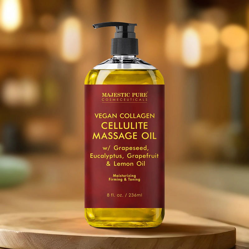 Vegan Collagen Cellulite Massage Oil with Eucalyptus Oil | 8 fl oz