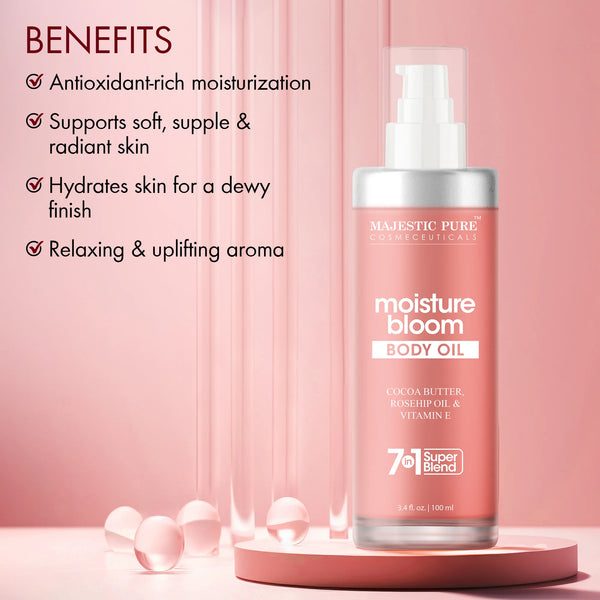 
  
    Moisture Bloom Body Oil with Cocoa Butter and Rosehip Oil | 3.4 fl oz
  

