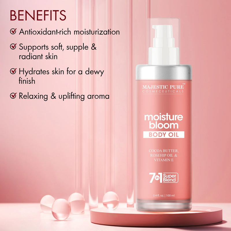 
  
    Moisture Bloom Body Oil with Cocoa Butter and Rosehip Oil | 3.4 fl oz
  
