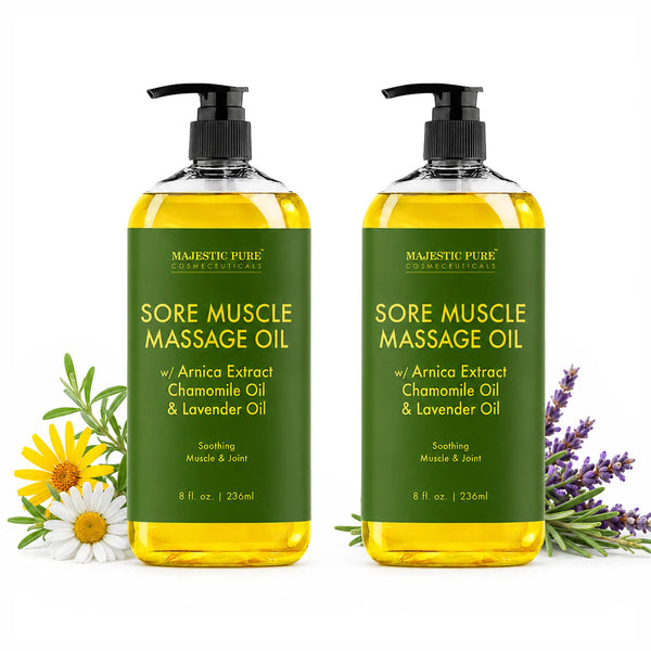 Sore Muscle Massage Oil with Lavender Oil | 8 fl oz Pack of 2