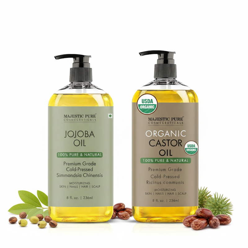 
  
    Organic Castor Oil & Jojoba Oil — Hair Growth and Scalp Nourishment — Majestic Pure
  
