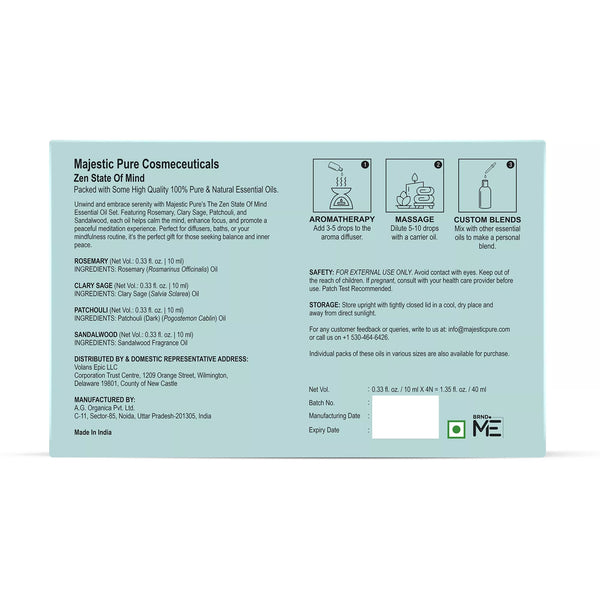 
  
    Zen State Of Mind Essential Oil Gift Set | Pack of 4 x 0.3 Fl Oz
  
