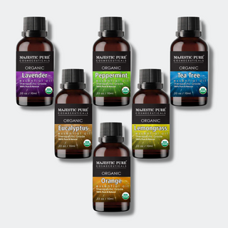 Certified Organic Essential Oils Set of 6 - Majestic Pure Cosmeceuticals