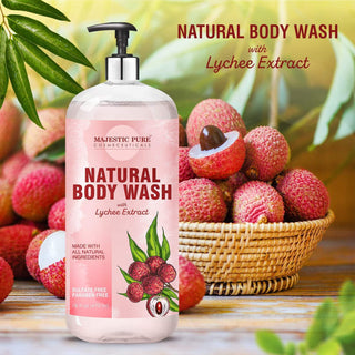 Natural Body Wash w/ Lychee Extract - Majestic Pure Cosmeceuticals
