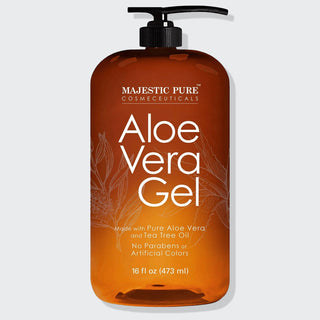 Aloe Vera Gel w/ Tea Tree Essential Oil (16 oz) - Majestic Pure Cosmeceuticals