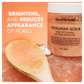 Himalayan Salt Scrub w/ Lychee and Sweet Almond Oil - Majestic Pure Cosmeceuticals