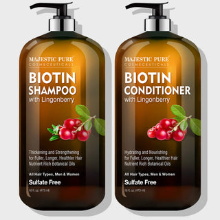 Biotin Shampoo & Conditioner Set w/ Lingonberry