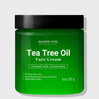 Tea Tree Oil Face Cream 8 oz jar infused with Ceramides 